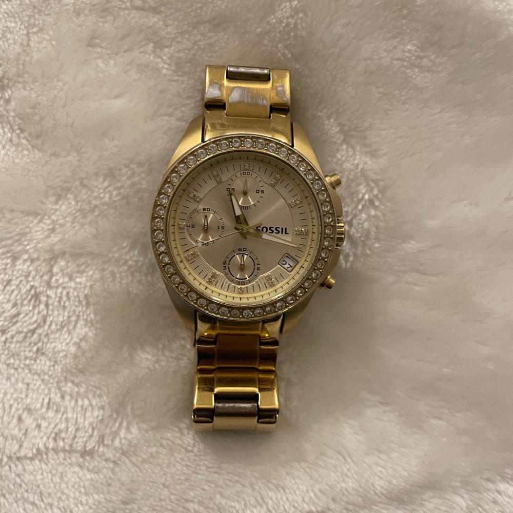 Fossil - Decker ES3352 Women's SS Gold Tone Analog Dial Quartz Wrist Watch - Picture 2 of 3